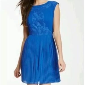 Ted Baker London Saskiah Blue Lace Pleated 0 Dress